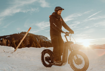 trottinette électrique, hiver, tout terrain, scooter